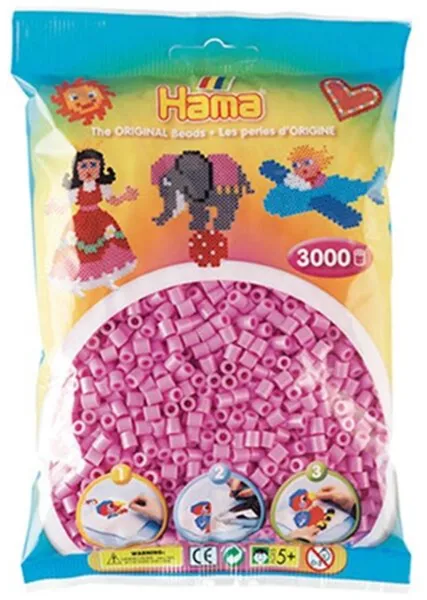 HAMA Midi Pärlor 3000 st Pastellrosa
